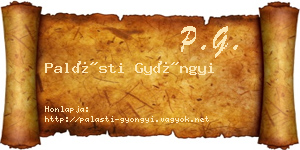 Palásti Gyöngyi névjegykártya
